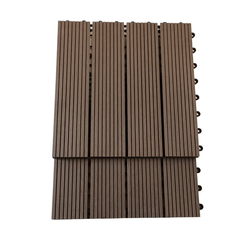 Easy to install Outdoor Plastic Wood Composite Deck Tile WPC DIY Patio Decking Material Options 300 * 300 * 22 mm Floor Tiles