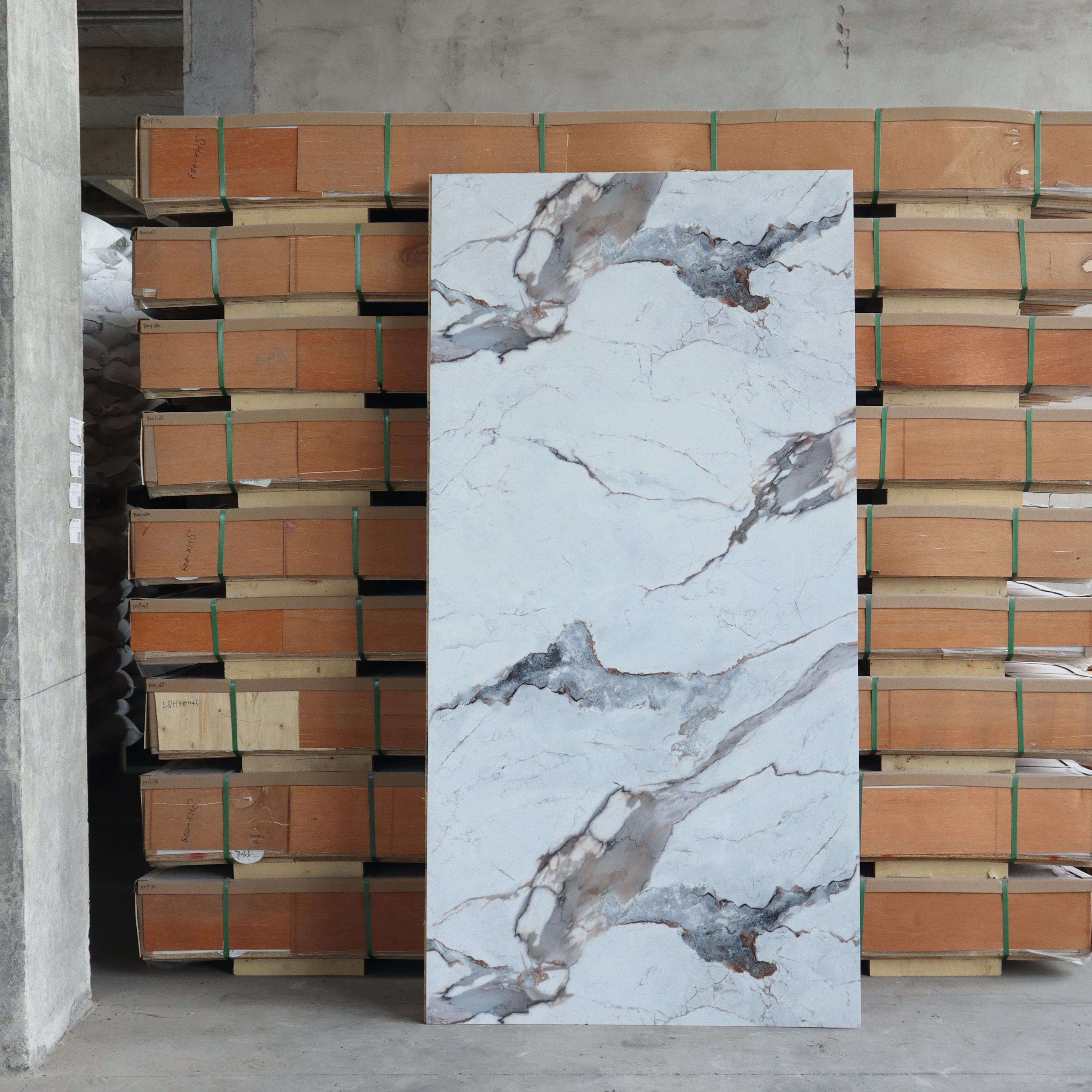 NEW Design Flexible PVC Wall Panel Waterproof UV Marble Sheet Faux Stone Wall Decor Plastic Sheets for indoor Use