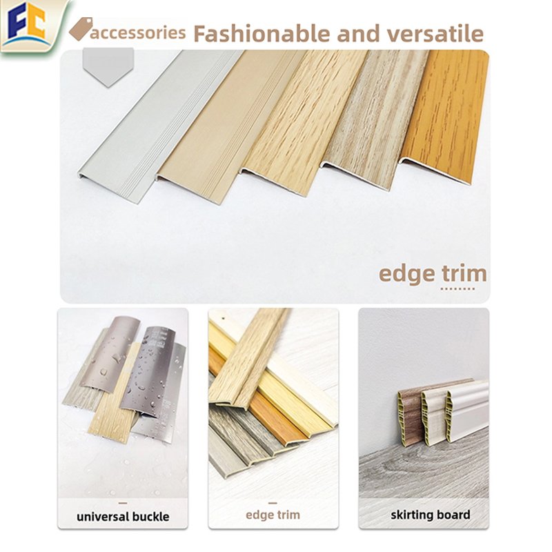 Eco-Friendly Bamboo & Charcoal PVC Tiles For SPC Flooring Oak Board & Glazed Tiles with Vinyl Accessories PVC Matting Flooring
