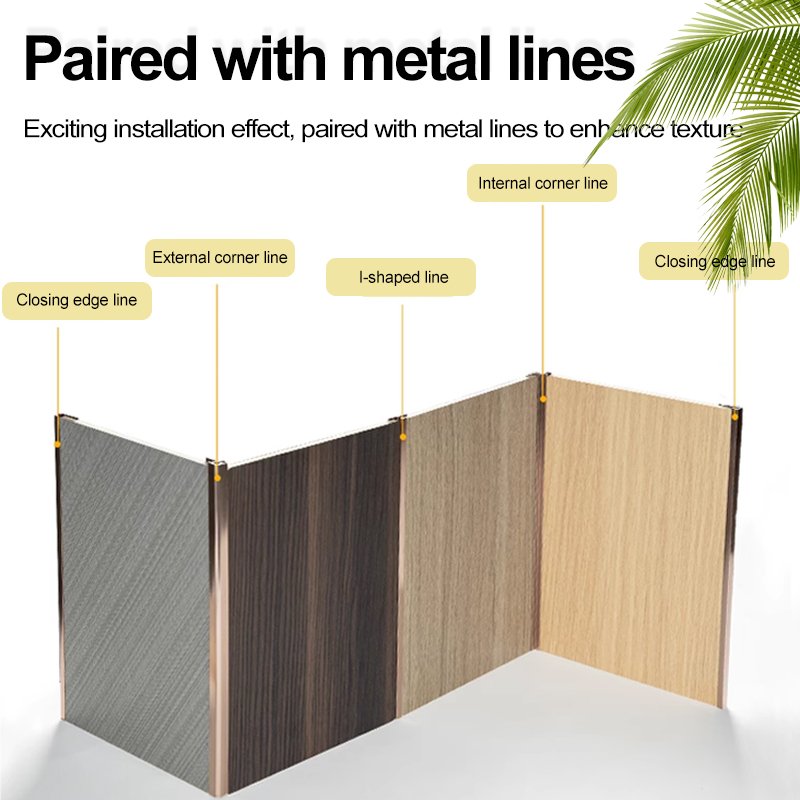 Bamboo charcoal wood veneer wood grain carbon crystal board indoor background wall co extruded wood veneer