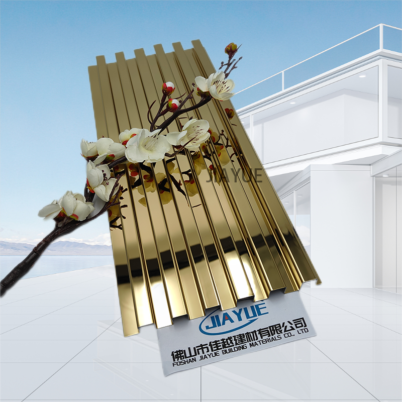 Stainless Steel 3D Fluted Panel Profile Gold Mirror Metal Grille Panel Decorative Wall Panels Interior Wall Cladding