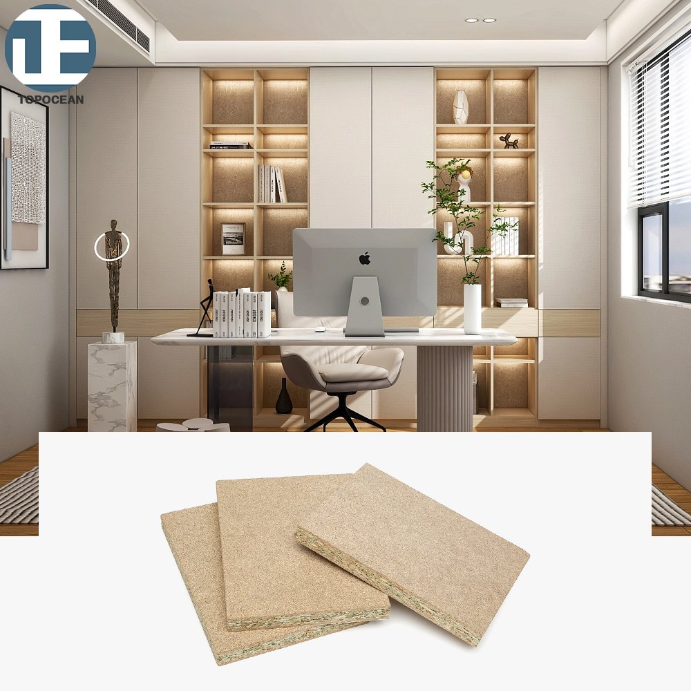 TOPOCEAN hot sale particleboard /chipboard e1 grade melamine particle board mfc board 18mm for furniture