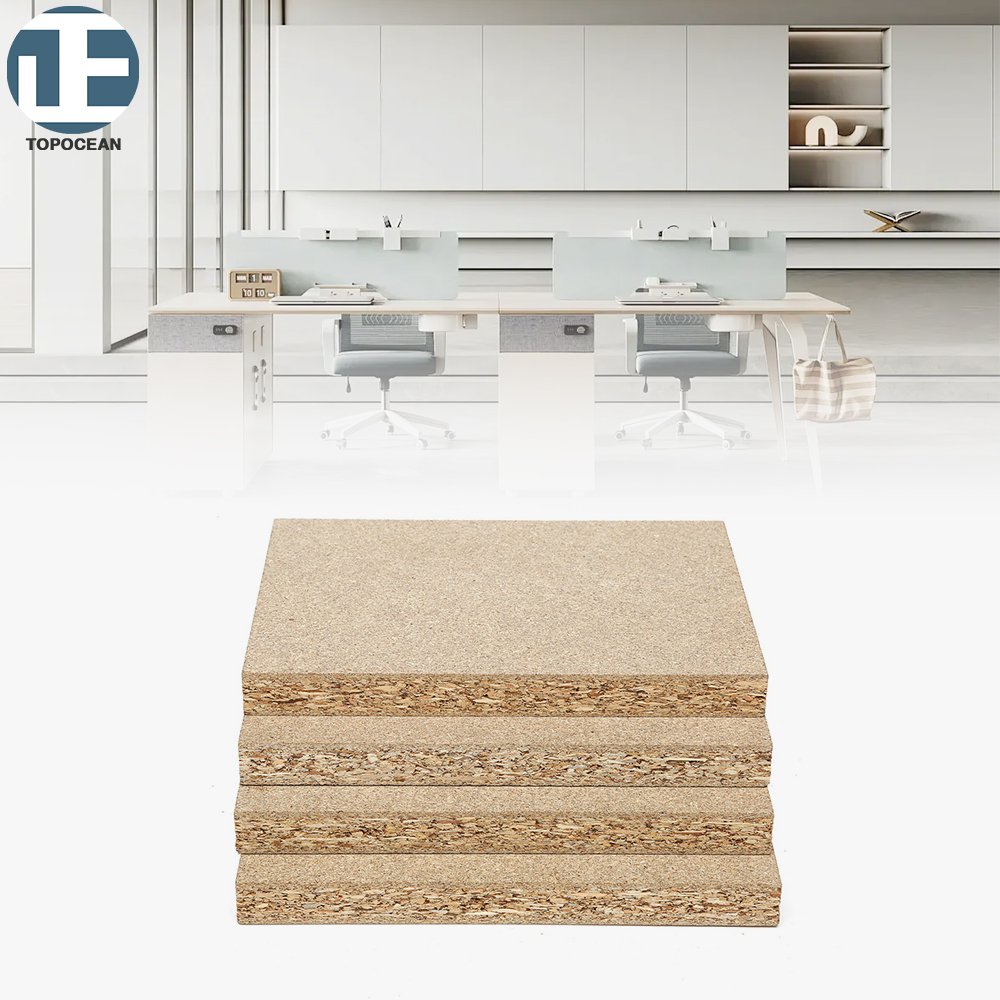 TOPOCEAN hot sale particleboard /chipboard e1 grade melamine particle board mfc board 18mm for furniture