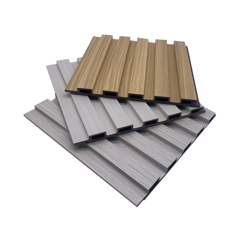 Eco-friendly Interior Decor Wooden Slats Panel/Wpc Slats Seamless Carbon Board/Waterproof WPC Wall Panel WPC Fluted Wall Panel