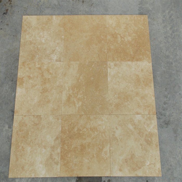 2023 Classic Travertine Filled Honed Tiles 100% Natural Stone Turkey Smooth Cut Size Villa Hotel Decking Construction Projects