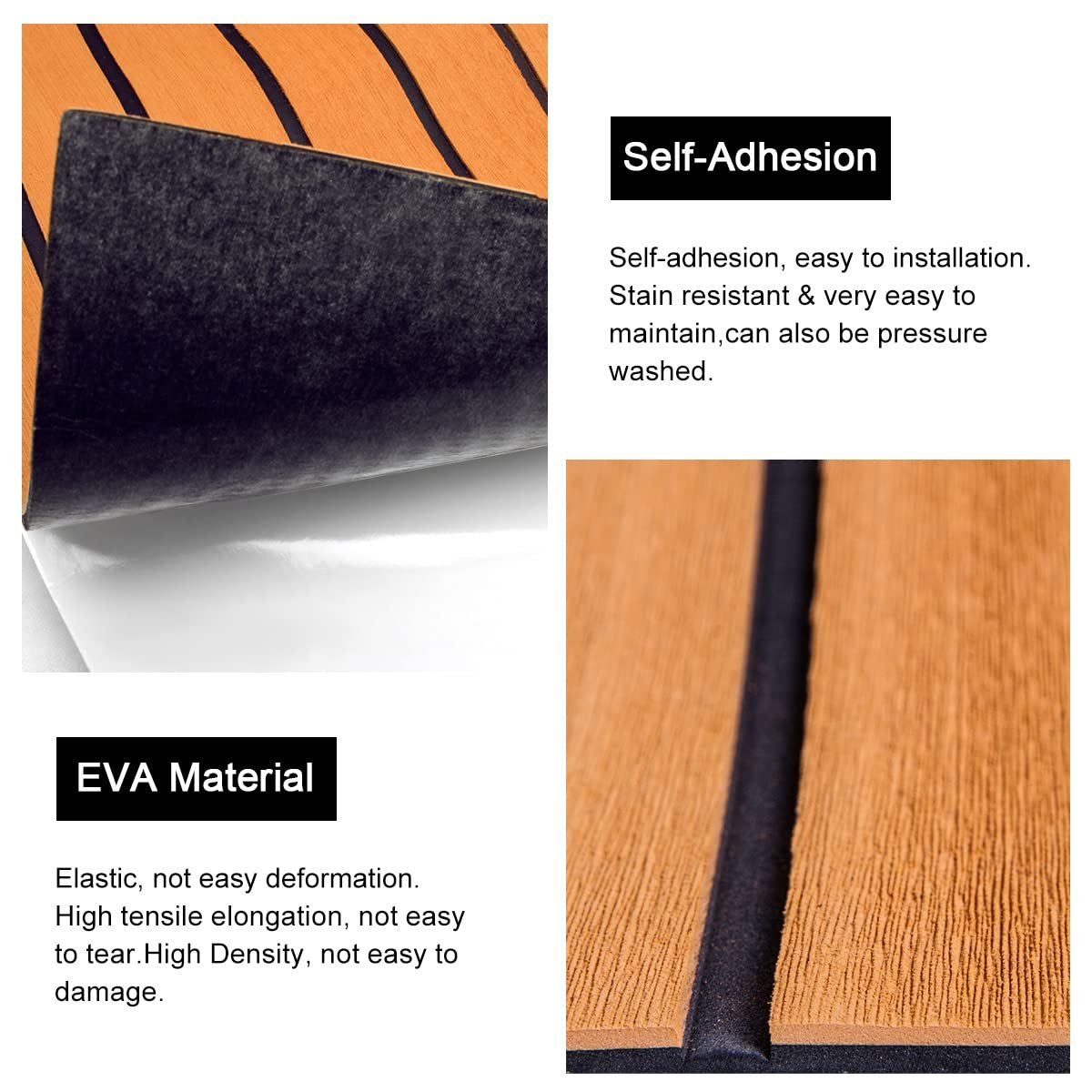 New Design Yacht EVA Foam Boat Floor Faux Teak Flooring Decking Sheet Anti Slip Marine Mat