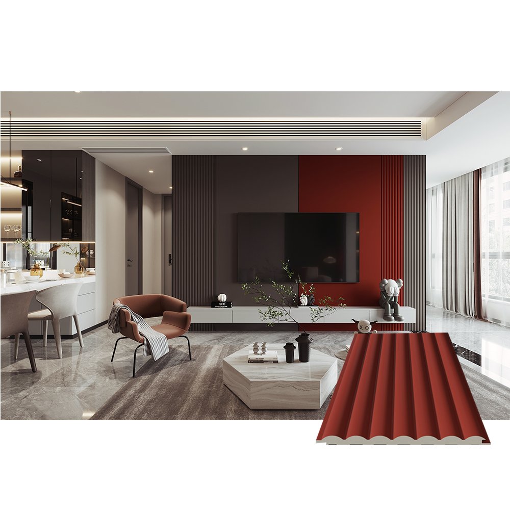 3 meters laminated plastic plastic wall board quick install wpc spc pvc flute wall panel