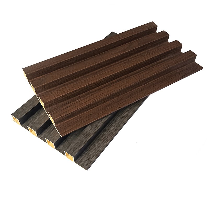 Modern Gray 3D Flat Wall Fence Panel Waterproof PVC WPC Acoustic Bamboo Fiber Indoor/outdoor Exterior Wall Boards Hotels Shop