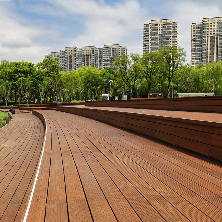 Solid Strandwoven Bamboo Wood Deck Board Durable Stable for Outdoor/Exterior UseThick Modern Style for Landscaping & Decking