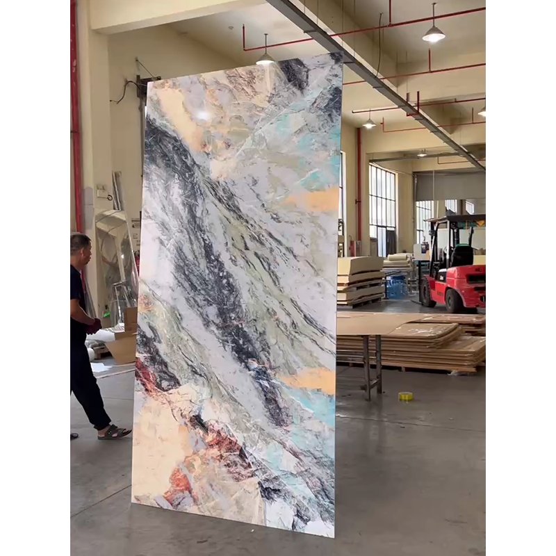 JSXH 2mm 3mm Interior High Glossy Wall Panel 3d Pvc Marble Sheet Marble Alternative Uv Board Uv Marble Sheet