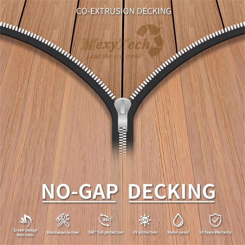 Original Design Onsite Training No Grooved Deck Board Wood Plastic Composite Seamless Decking