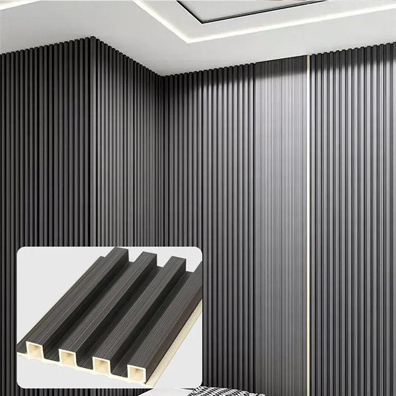 wpc wood Interior decoration fluted great wall panels decorative wood alternative wpc wall panel