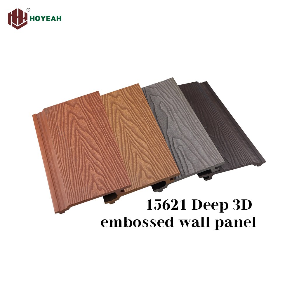 HOYEAH15621 WPC wall panel new design exterior decoration wallboard waterproof 3d board wall cladding