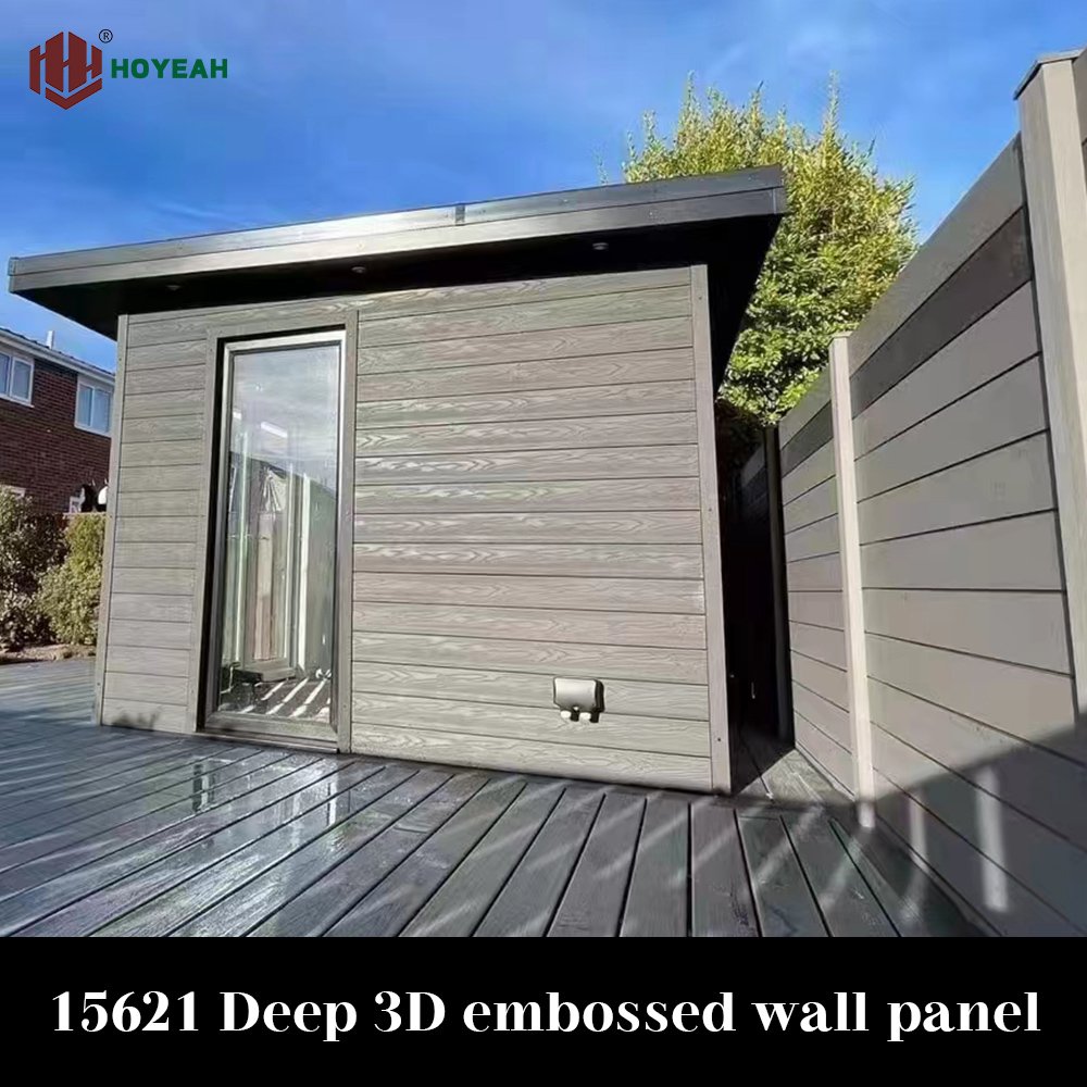 HOYEAH15621 WPC wall panel new design exterior decoration wallboard waterproof 3d board wall cladding
