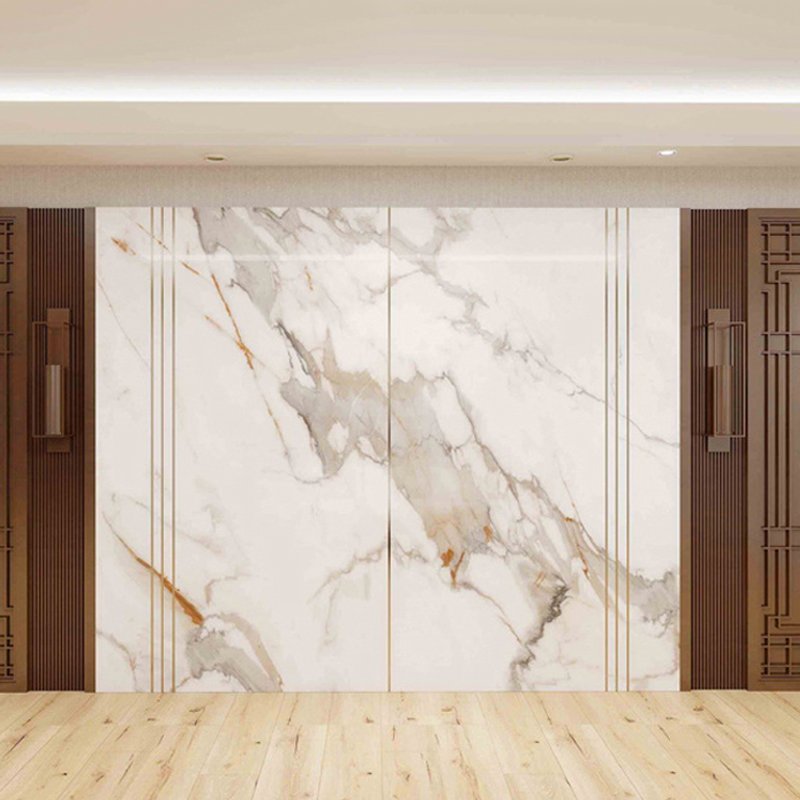 SPC wall panel slotting pressed stone slab imitation marble UV board wall protection board relief board