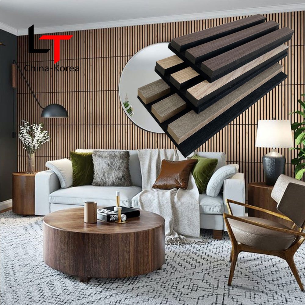 Akupanel Acoustic Panel Wooden Soundproofing Slat Wood Oak Sound-Absorbing 3d indoor decorative wall Board Fireproof Waterproof