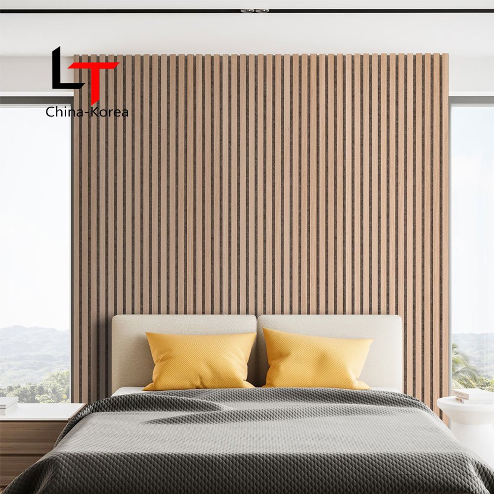 Akupanel Acoustic Panel Wooden Soundproofing Slat Wood Oak Sound-Absorbing 3d indoor decorative wall Board Fireproof Waterproof