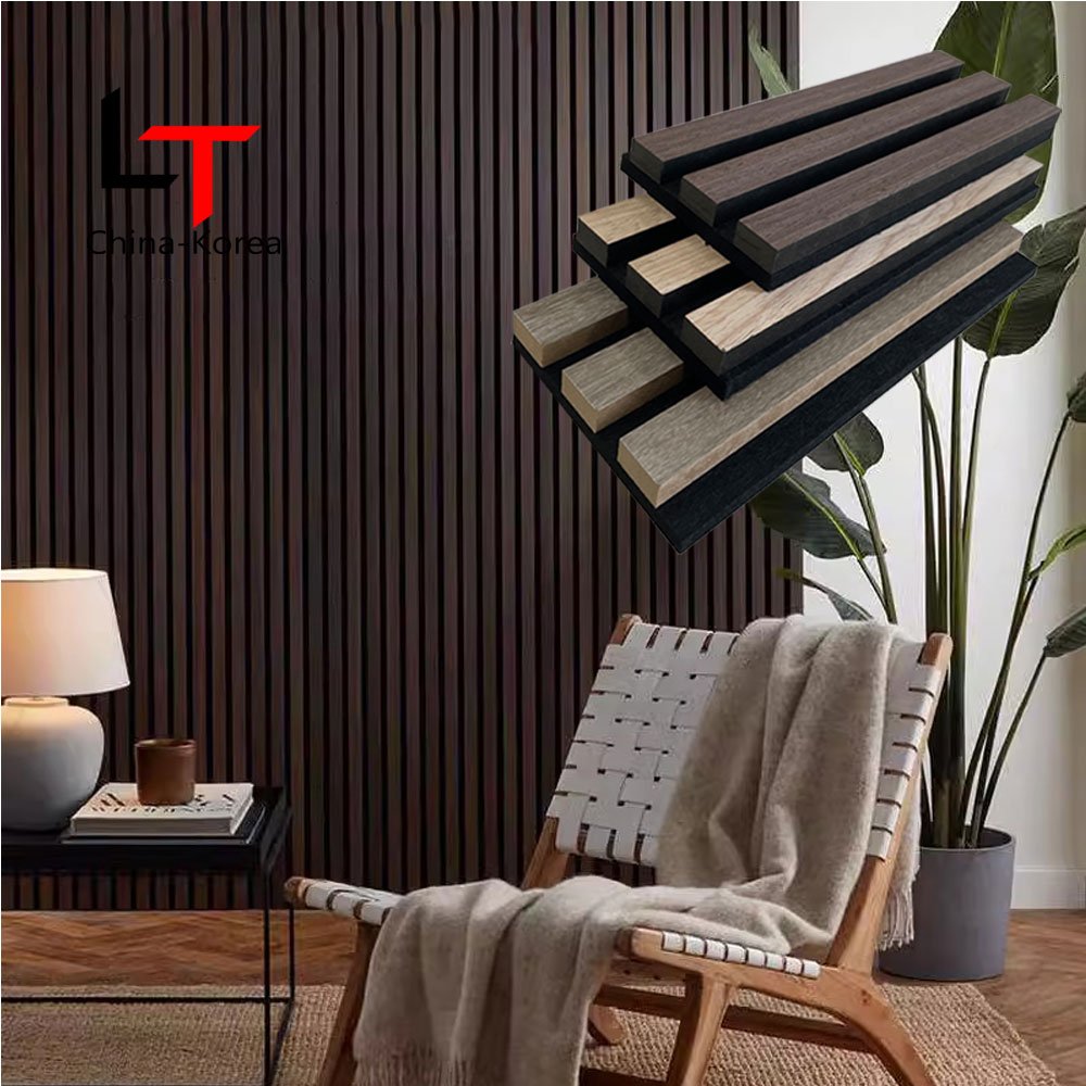 Akupanel Acoustic Panel Wooden Soundproofing Slat Wood Oak Sound-Absorbing 3d indoor decorative wall Board Fireproof Waterproof