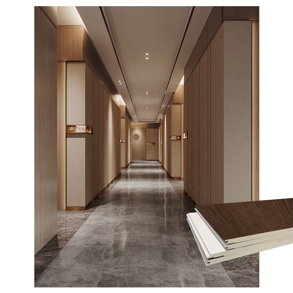 Wooden Bamboo Grey Board High-end Hotel Decoration Reception WPC Wall Panel