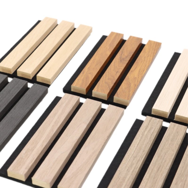 Decor Interior Wood Slat Wall Panel Sound Absorbing PET MDF Acoustic Board Noise Cancelling Acoustic Wall Panels