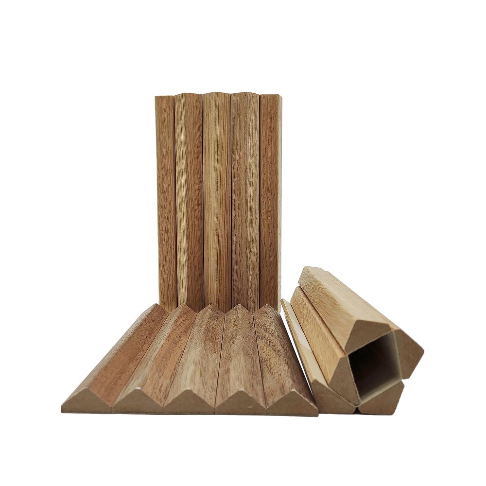 New Flexible Bendable Fluted Wave Real Wood Ceiling Wall 3D Solid Wood Decorative Wall Panel Flexible Fluted Wood Roll Panel