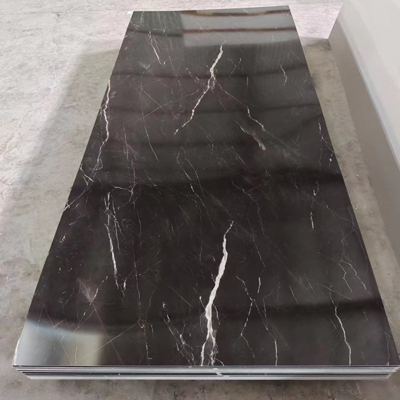 Factory sale pvc marble sheet for wall decoration black and white 4x8 Uv Pvc Marble Board industry in china