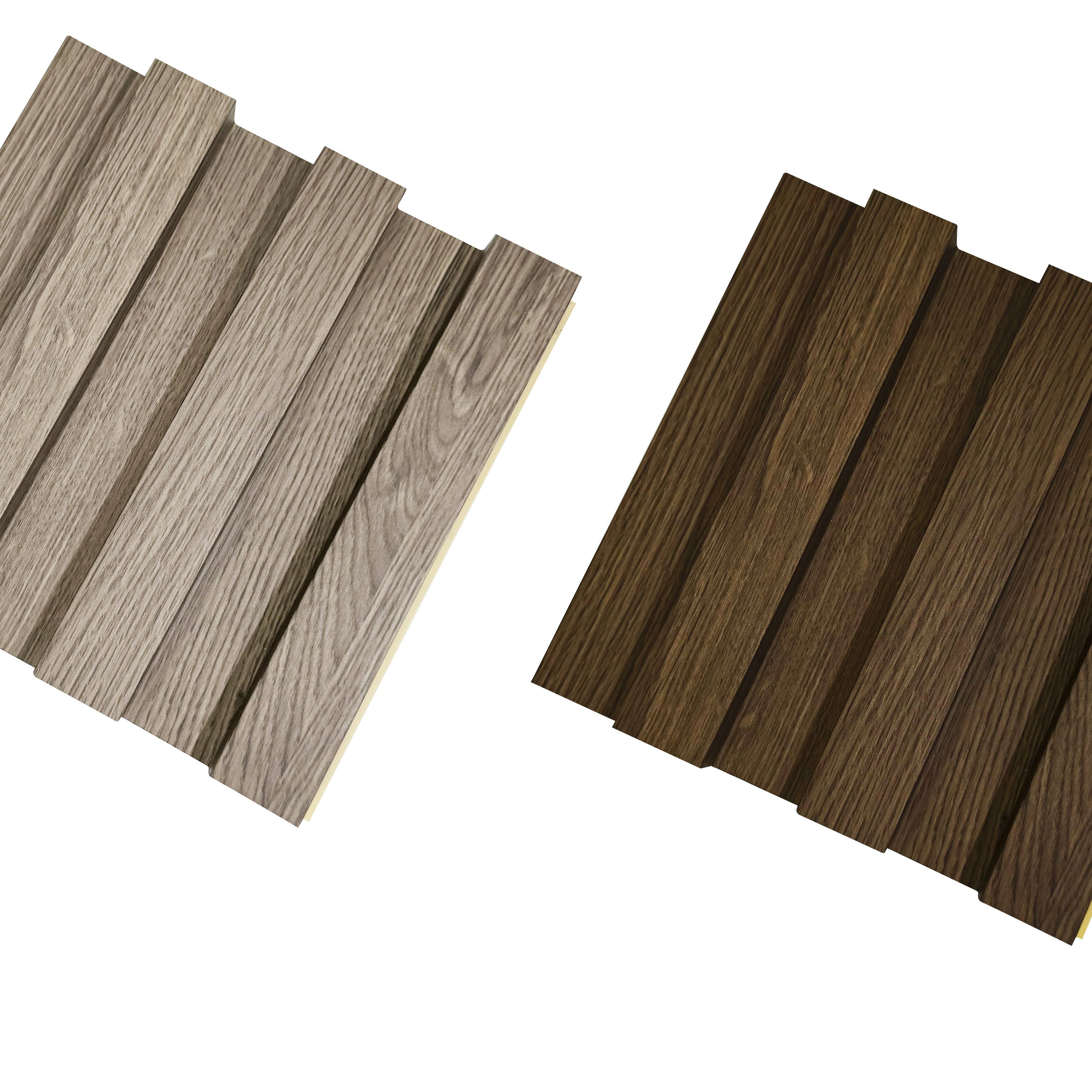 Reasonable Price 3D Wood Veneer Fluted Cladding Low Price WPC Decor Wall Panel Board For Indoor Tv Background Wall Decoration