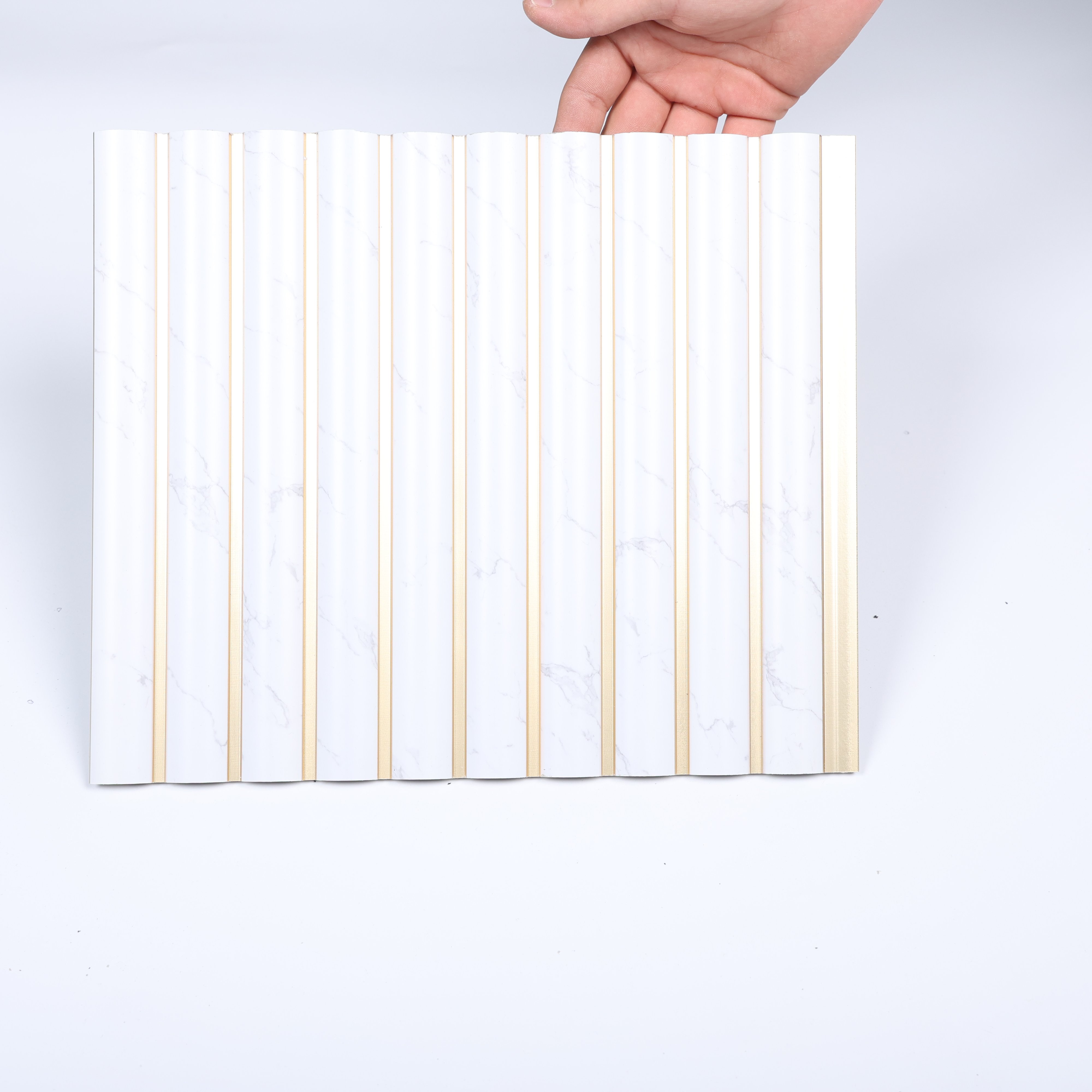 300mm Custom colors PS wall panel high quality wall decorative PS wall panel golden stripes interior decoration