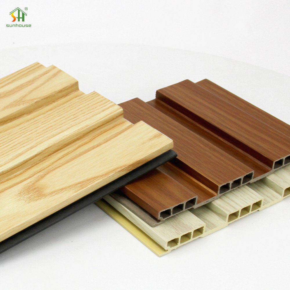 Modern Design Aesthetic Impact Resistance Ventilated Triple-Hole Grating Board Durable Wpc Facade Wall Panel