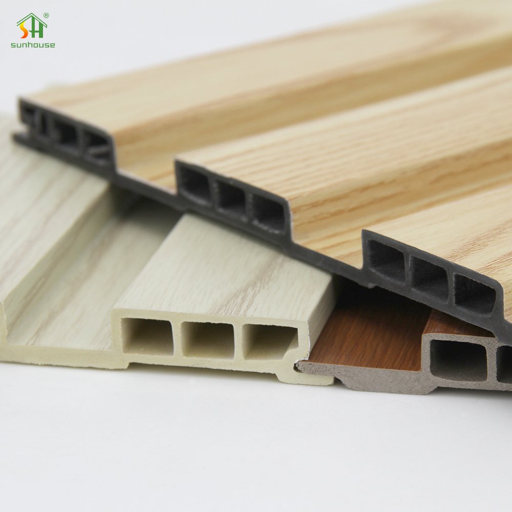 Modern Design Aesthetic Impact Resistance Ventilated Triple-Hole Grating Board Durable Wpc Facade Wall Panel