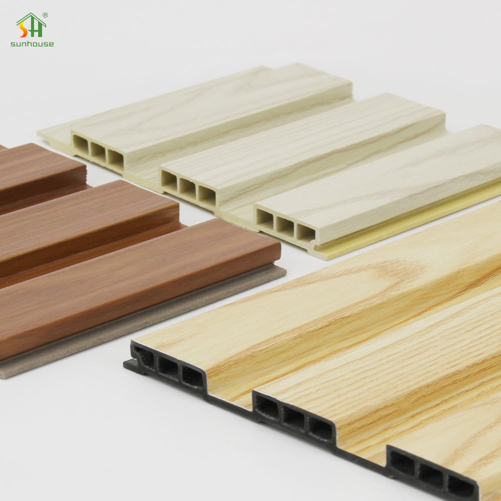 Modern Design Aesthetic Impact Resistance Ventilated Triple-Hole Grating Board Durable Wpc Facade Wall Panel