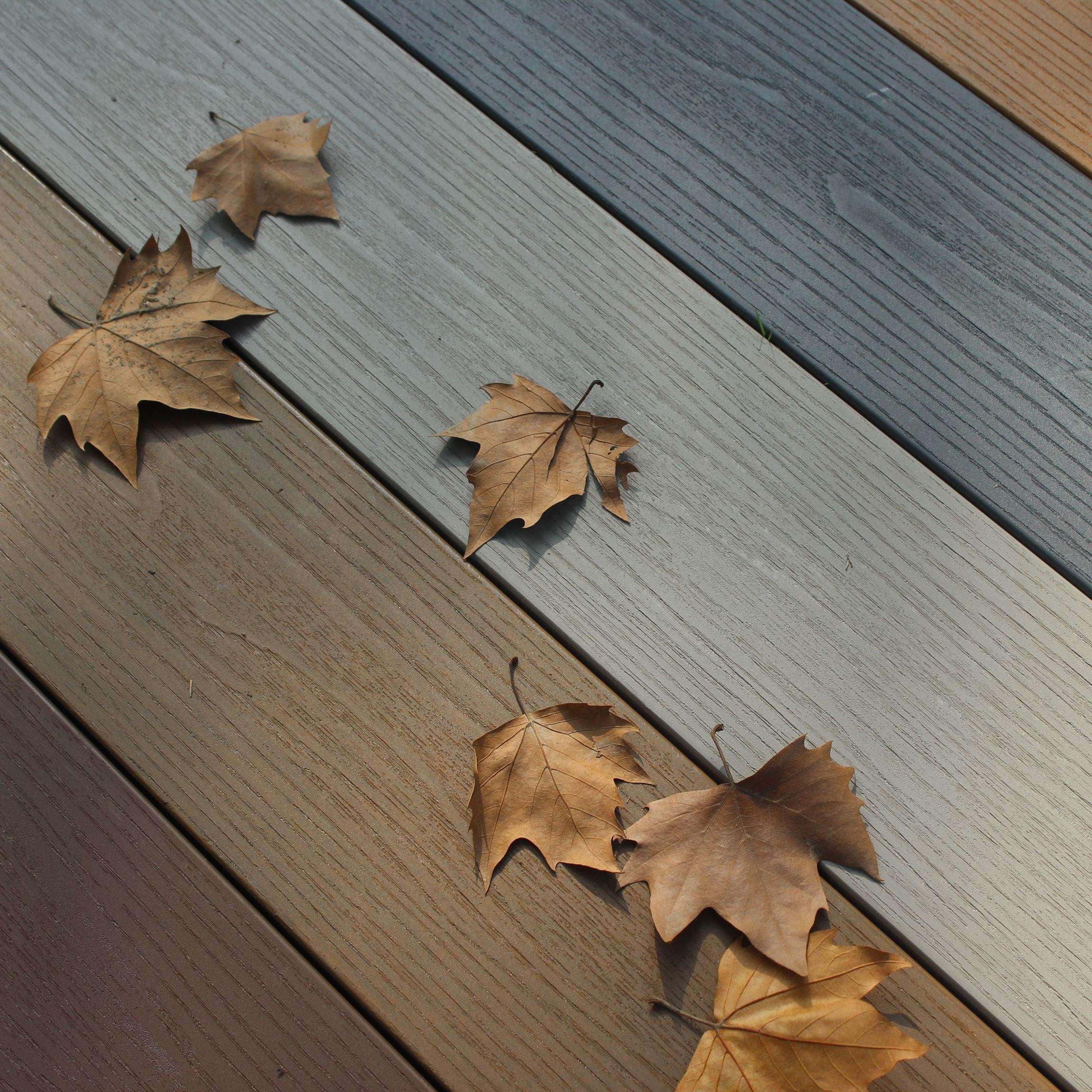 Anti-Slip Non-deformation Asa Pvc Double Co-Extrusion 3D Embossed Solid Wpc Deck