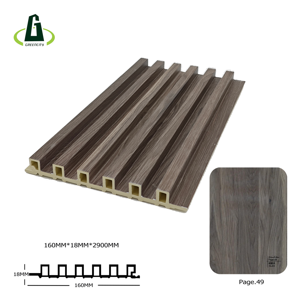 Waterproof Wood Plastic Composite Wall Panel WPC PVC cladding boards Interior Exterior fluted Wall Panels Wpc Wall Panel
