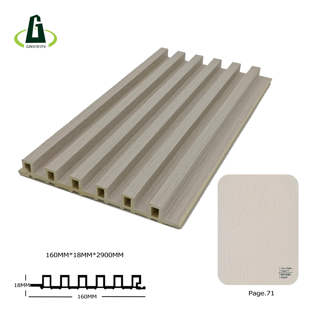 Waterproof Wood Plastic Composite Wall Panel WPC PVC cladding boards Interior Exterior fluted Wall Panels Wpc Wall Panel