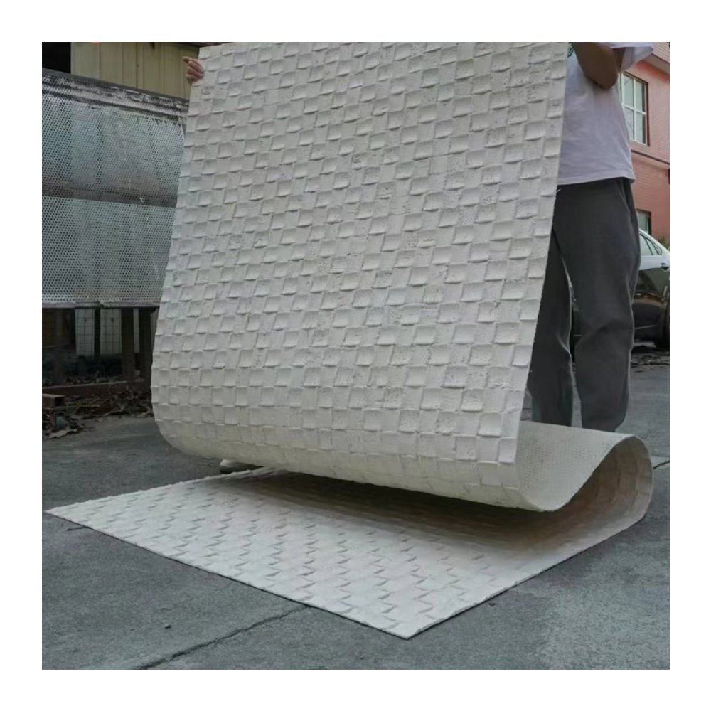 Easy installation light weight stone veneer panel flexible stone wall cladding veneer sheets travertine Mosaic texture board