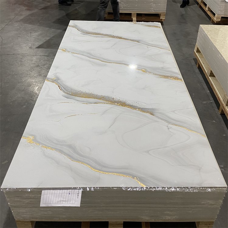 Low Price Fireproof Spc 3D Wall Panel Indoor Decorate UV Marble Sheet UV Coating Mdf Board
