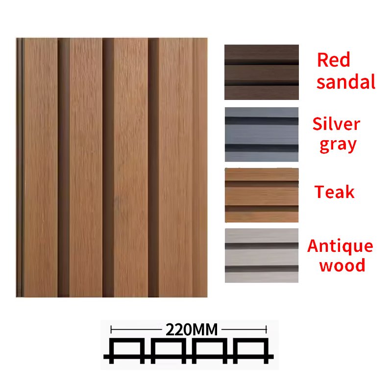 Factory supplier custom wpc wall panel exterior outdoor solid and hollow wpc other boards composite cladding 220*26 mm