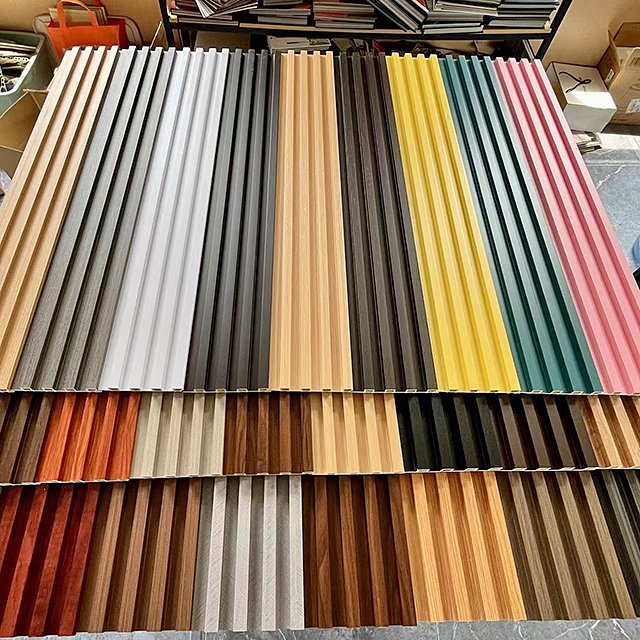 Factory price Interior WPC Fluted Wall Panels Wooden Grain PVC board for Wall Decoration Designs