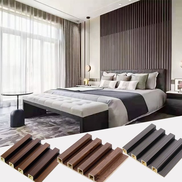 Factory price Interior WPC Fluted Wall Panels Wooden Grain PVC board for Wall Decoration Designs