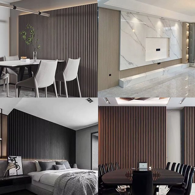 Factory price Interior WPC Fluted Wall Panels Wooden Grain PVC board for Wall Decoration Designs