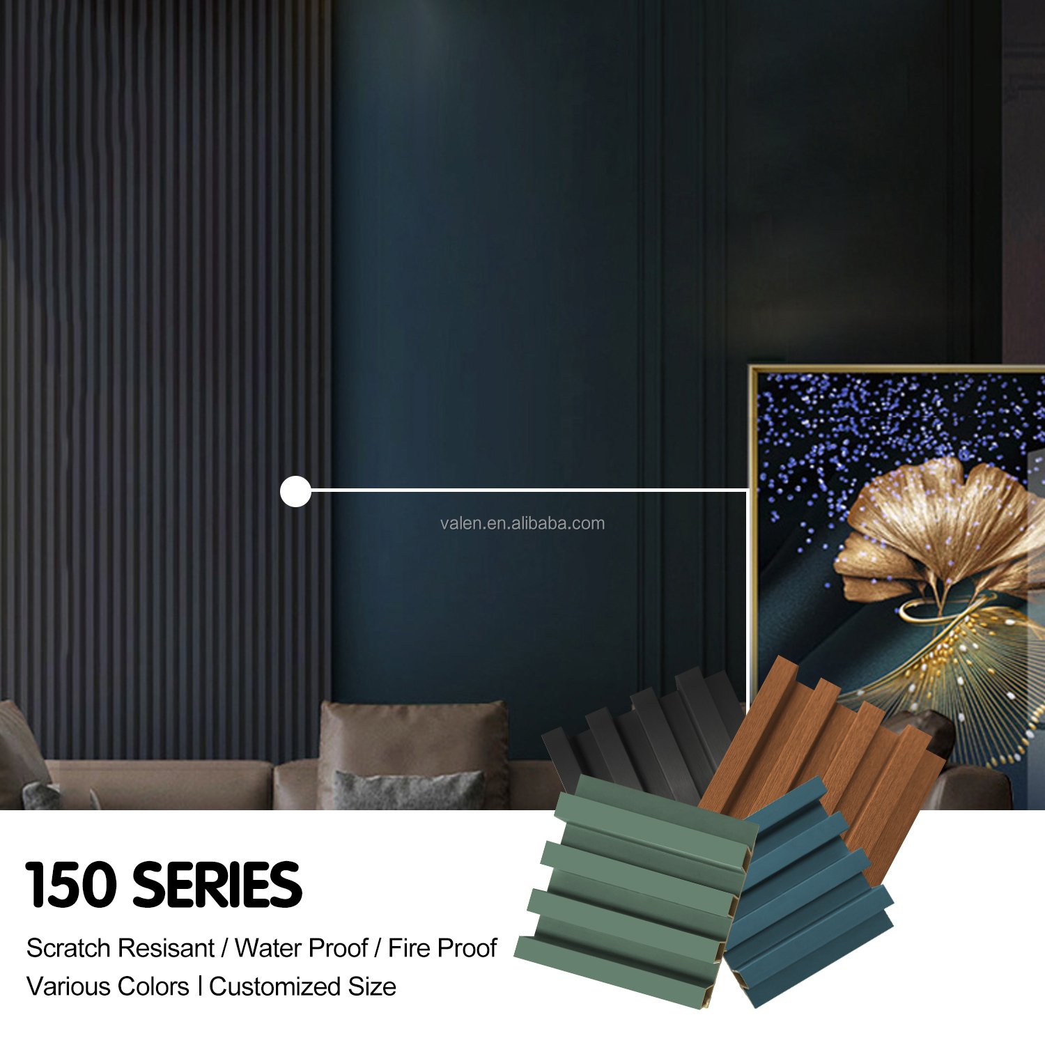 China Manufacturer Price 3D Interior Pvc Siding Fluted Wall Panel Wpc Decorative Waterproof Wall Coating Boards Cladding Indoor
