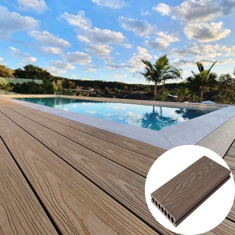 Outdoor Flooring Interlocking Deck Tiles Hollow WPC Composite Decking Flooring Terrace Board Anti-slip Outdoor Garden Pool Deck