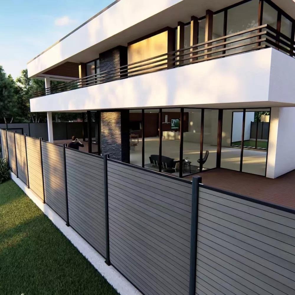 Wpc Fence Co-Extrusion Plastic Wood Modern Outdoor Garden Privacy Wpc Yard House Composite ASA Fence Panel Board