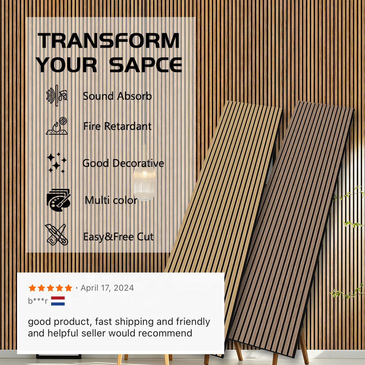 Goodsound Slat Wooden Wall Panels Sound Insulation Decoration Acoustic Board Acoustic Wood Panels Akupanel for Home