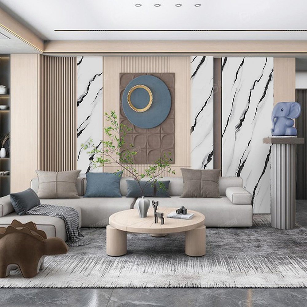 KASARO Factory Custom pvc wall panel uv pvc marble wall panel uv sheet carbon rock board shimmer wall panels