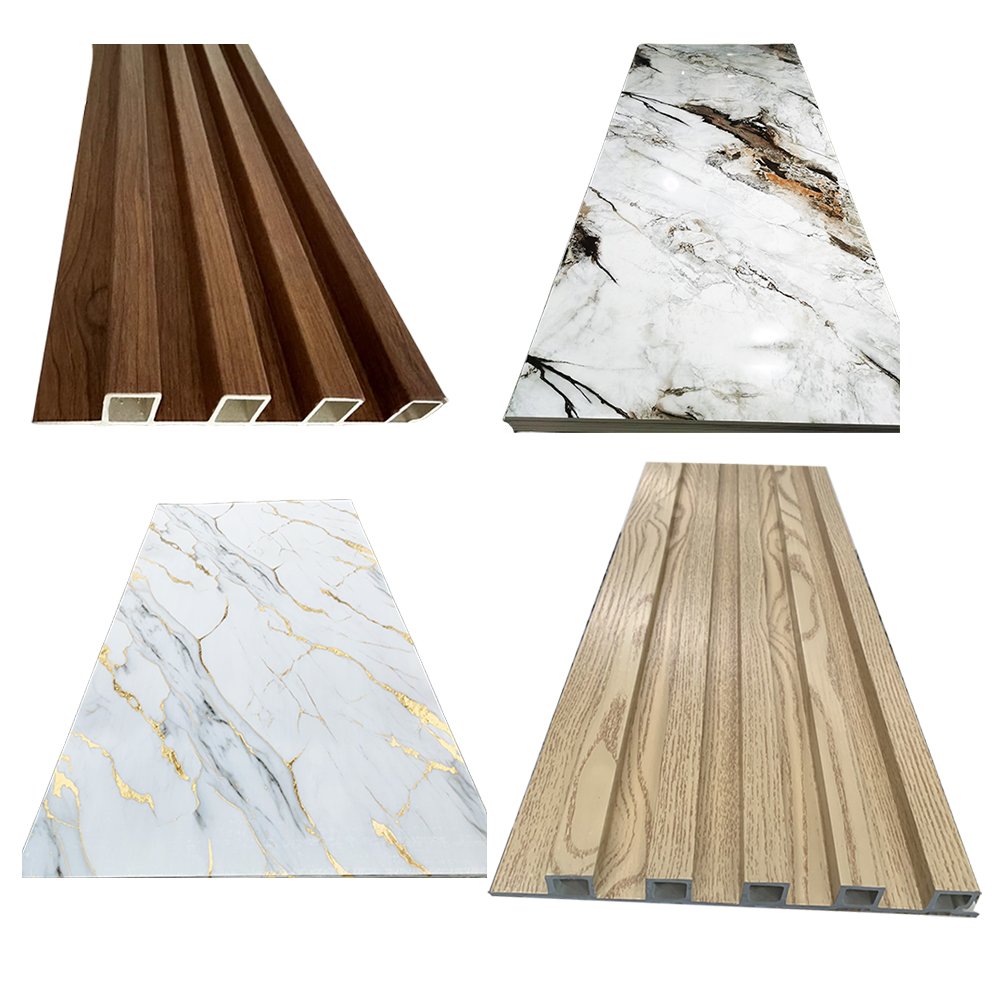 Wood Grain Ceiling Panel Lambrin Pvc Interior Fluted Wall Panel Wpc Designs Uv Marble Sheet For Home Wall Decoration
