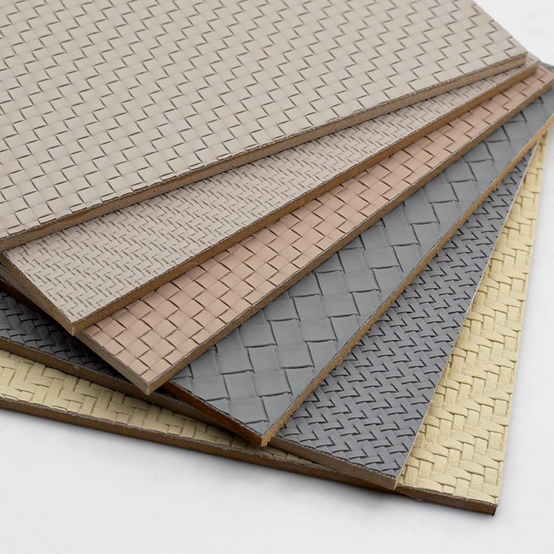 Modern Striped Bamboo Charcoal Fiber WPC Leather Wall Panels Waterproof Soundproof with Fireproof Solid Wood Hotel Applications
