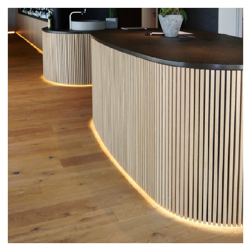 Waterproof and Soundproof Bendable MDF Acoustic Panel Wave Shape Wood Slat for casas prefabricadas recording studio equipment