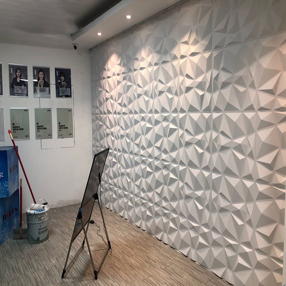 The interior decoration of the wall is shiny gold and high-quality PVC 3D wall panel