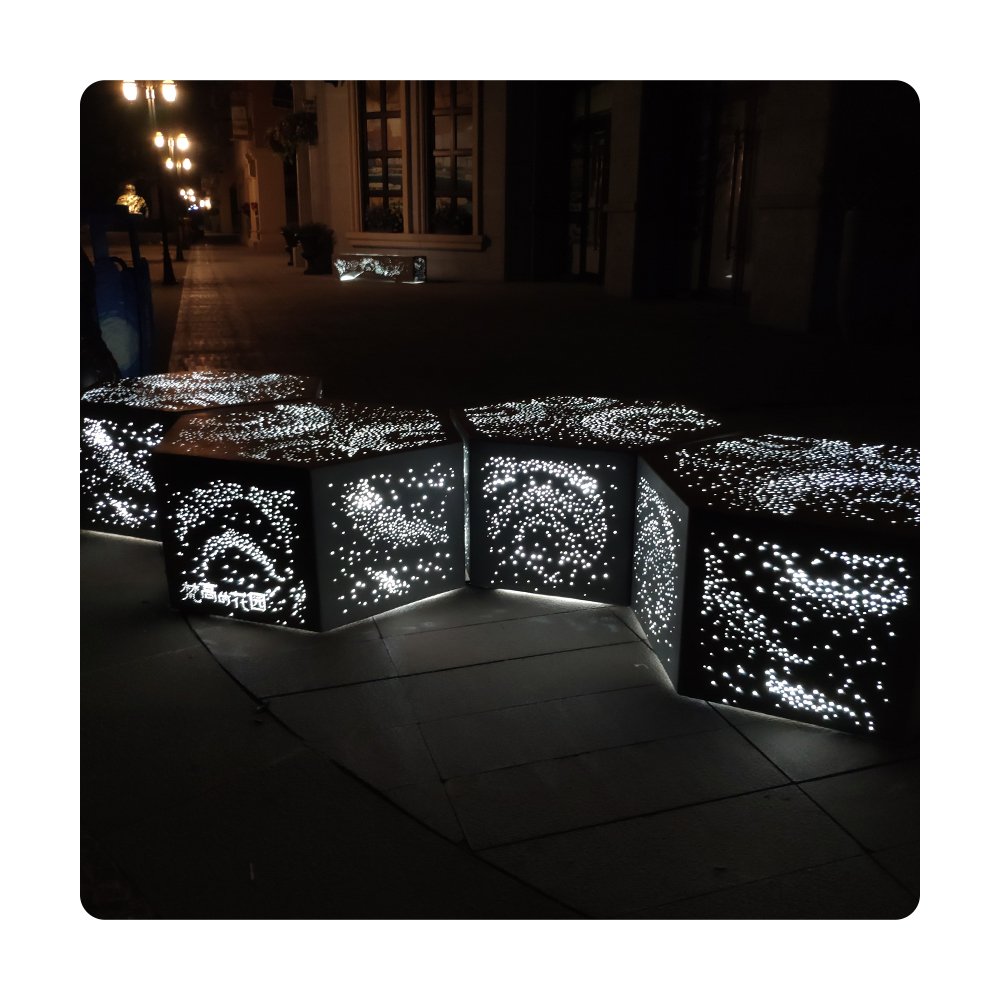 Custom Modern Fiber Optic Concrete Panel LED Transparent Decorative Cement Board Parks Sculpture Artwork Flower Pond Size